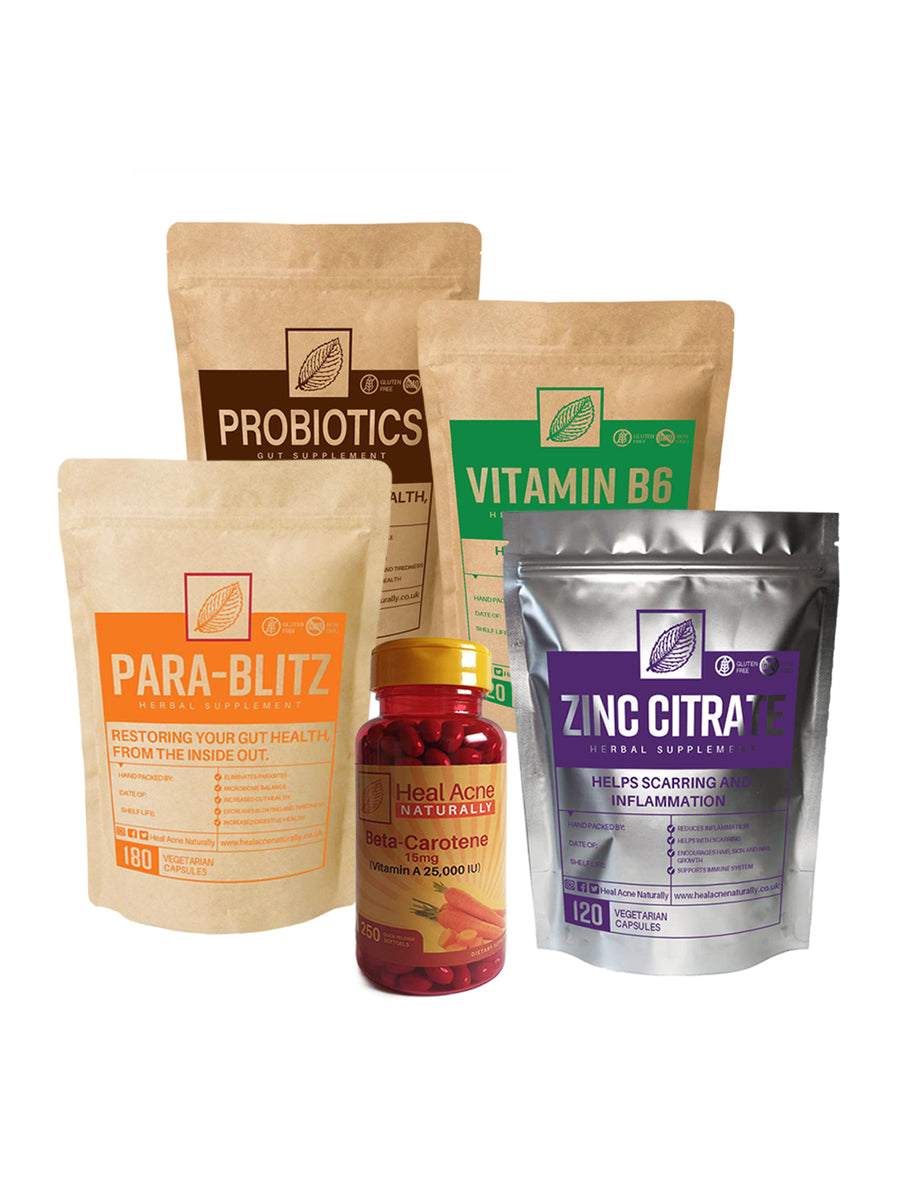 Ultimate Acne & Gut Healing Kit Beta Carotene, Zinc, B6, PARABLITZ